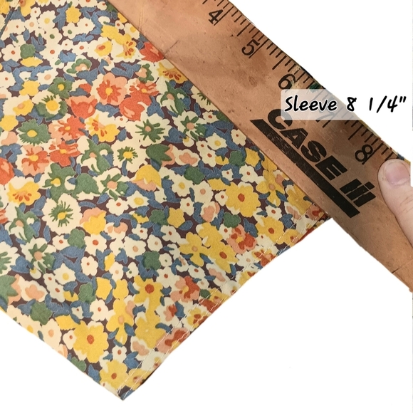 Central Falls Skirt Top Set Pull on Midi Wm Lg Button Up Yellow Floral Summer - Picture 13 of 16